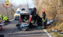 Badia Calavena, auto si ribalta sulla SP17: un ferito