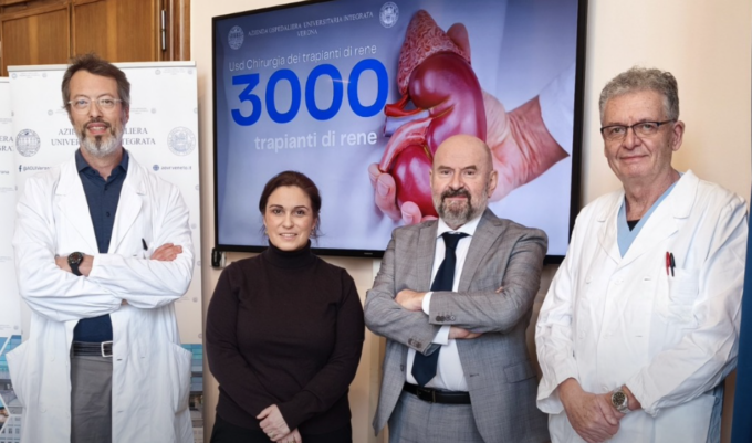 Record a Verona, eseguiti 3mila trapianti di rene al Polo Confortini