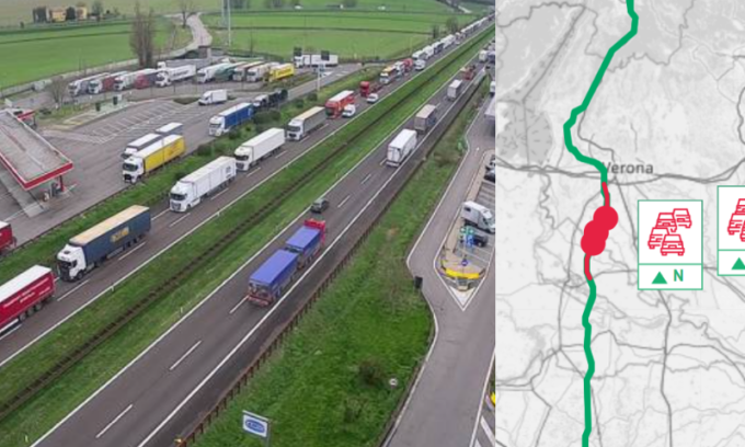 Incidente sull’A22 a Vigasio, furgone finisce schiacciato sotto un tir: morto il conducente