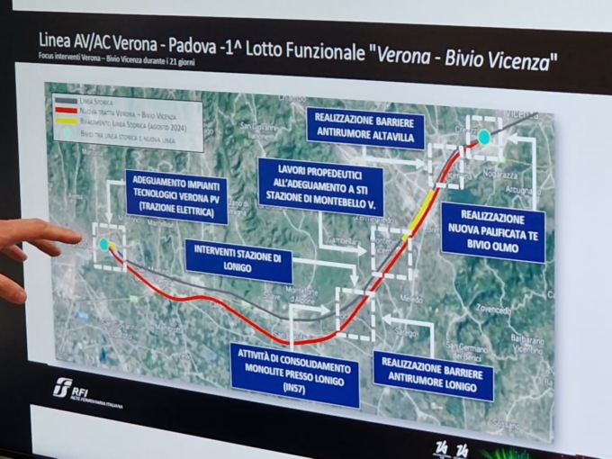 Stop ai treni per 21 giorni in due diverse tratte sulla linea Verona-Vicenza