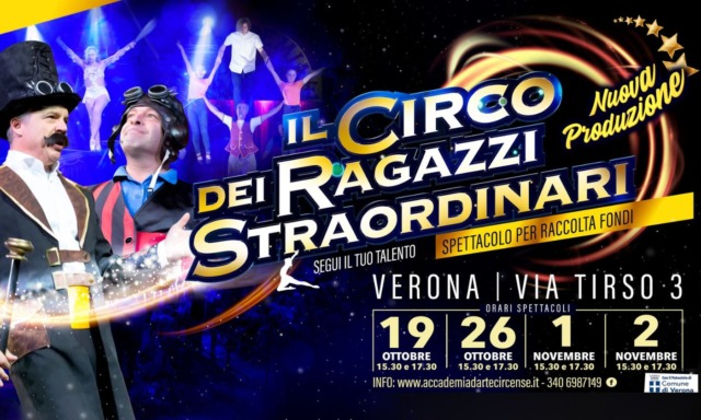 Il Circo dei Ragazzi Straordinari torna in scena a Verona con quattro appuntamenti a ottobre e novembre