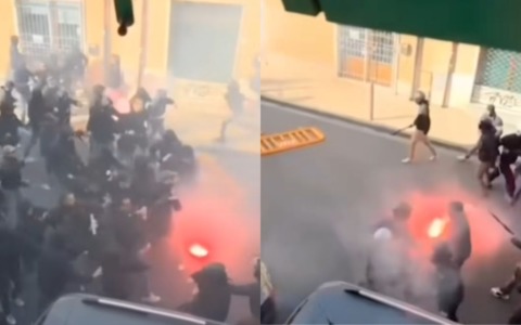 Il video degli scontri tra ultras prima di Pisa-Hellas, ricoverati due tifosi del Verona