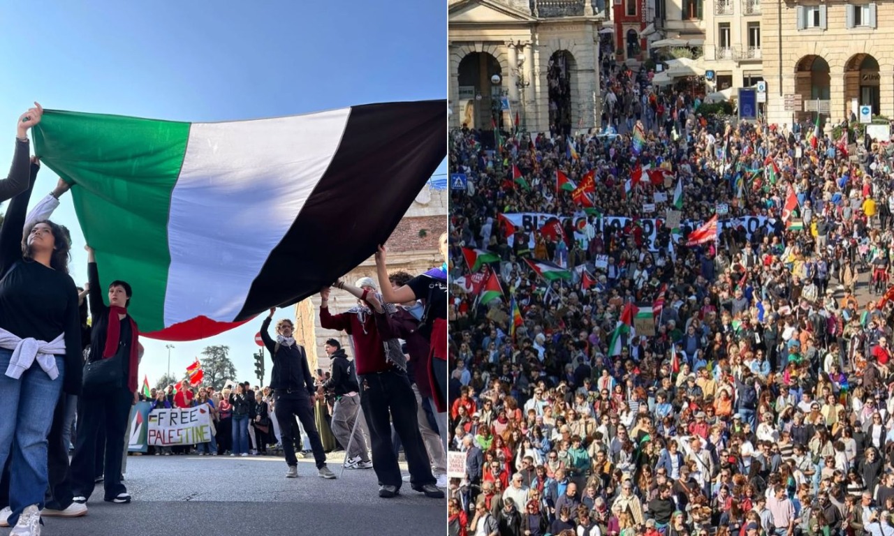 Verona per Gaza e per la Flotilla: migliaia in corteo, università occupata dagli studenti
