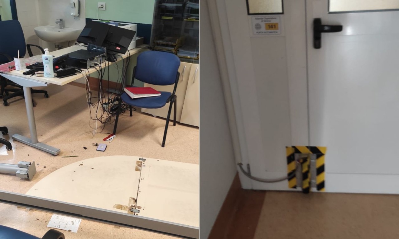 Nuova aggressione al reparto di Psichiatria di Borgo Trento: distrutte porte e arredi, ferita un’infermiera