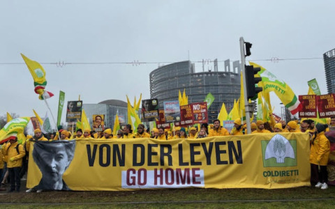 Anche Coldiretti Verona in piazza a Strasburgo: “Basta cibo senza regole, così si uccide l’agricoltura europea”